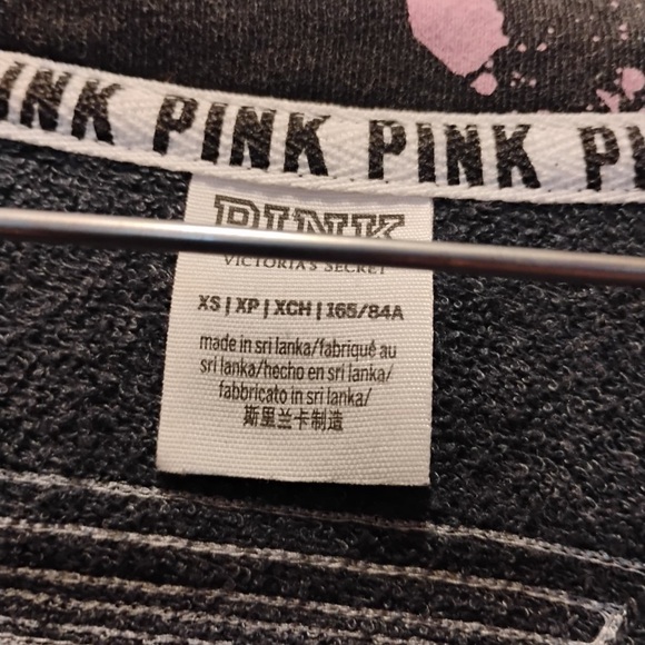 Pink Victoria's Secret Sequined Dark Gray 1/4 Snap ButtonSweater Size XS - Picture 4 of 8